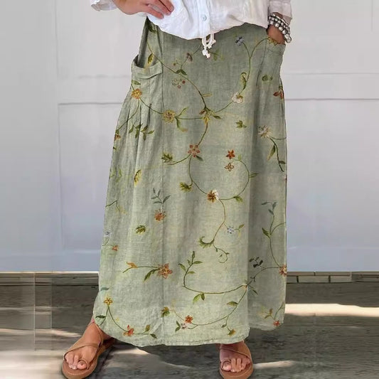 Fustă retro cu buzunar Cristina Gore, model floral, de zi cu zi