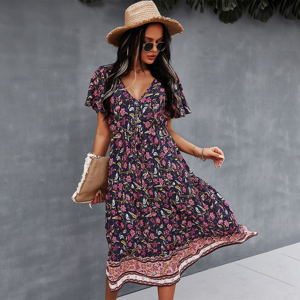 Rochie florală boho vibrantă de Cristina Gore