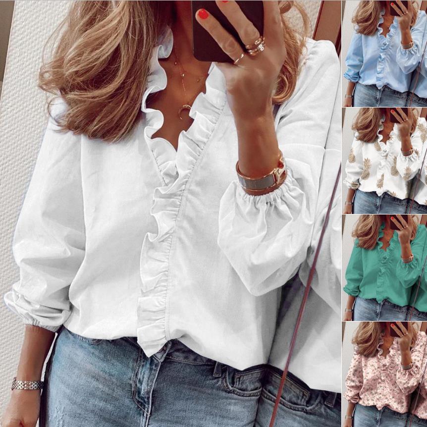 Chic Ruffled Long Sleeve Blouse by Cristina Gore