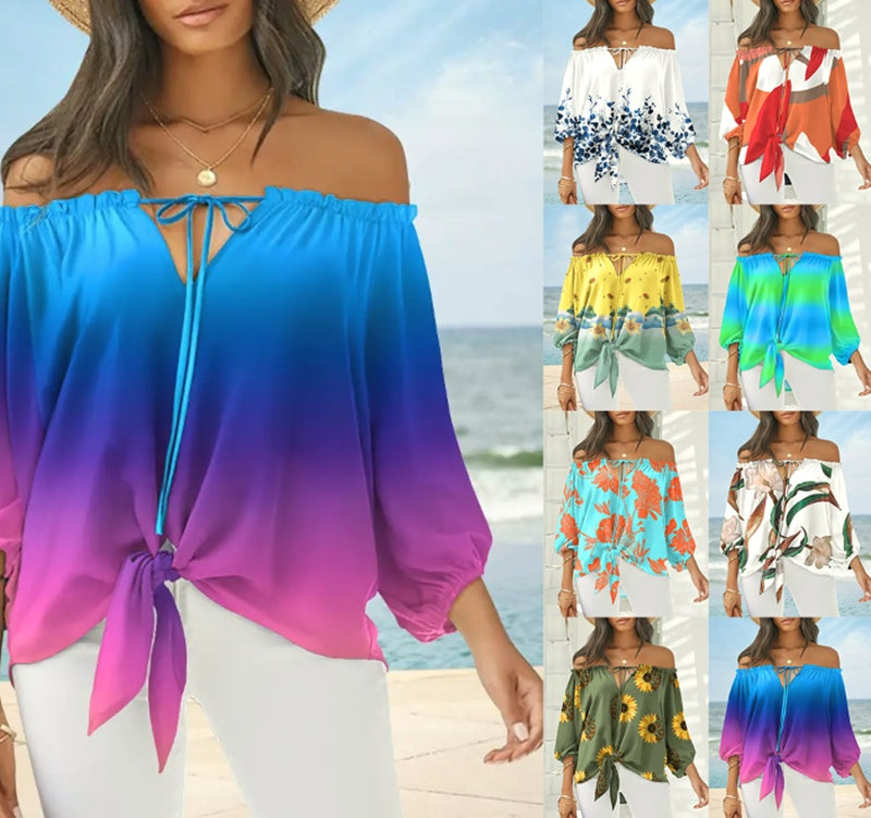 Chic Off Shoulder Printed Top Cristina Gore