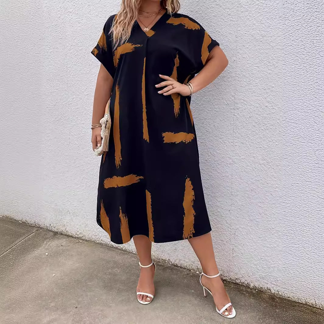 Rochie maxi Dolman cu imprimeu geometric modern Cristina Gore