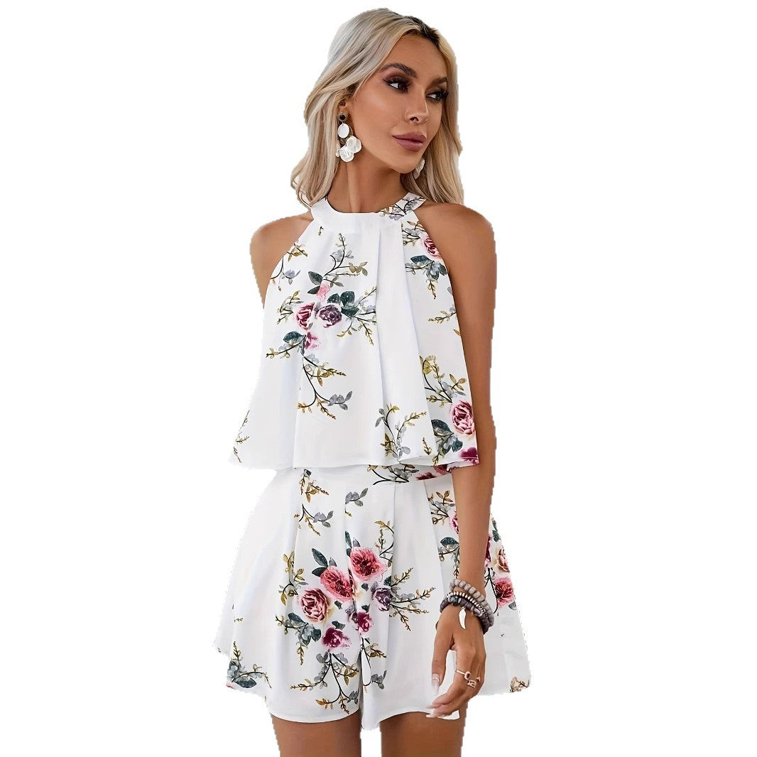 Set pantaloni scurți de vară cu imprimeu floral proaspăt Cristina Gore