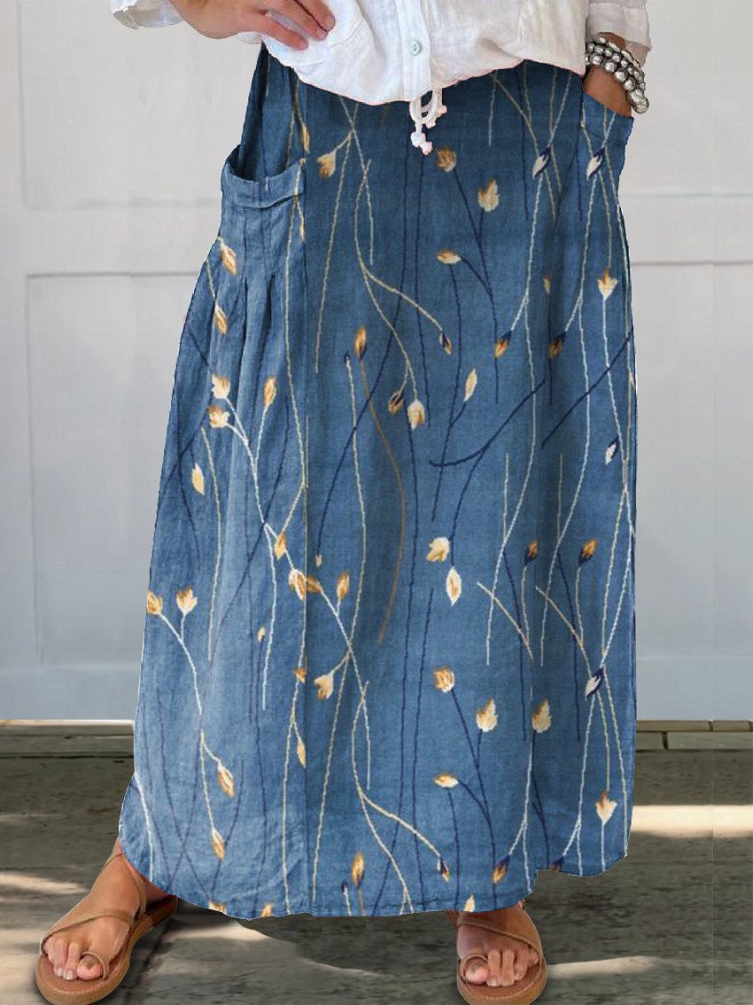 Fustă retro cu buzunar Cristina Gore, model floral, de zi cu zi