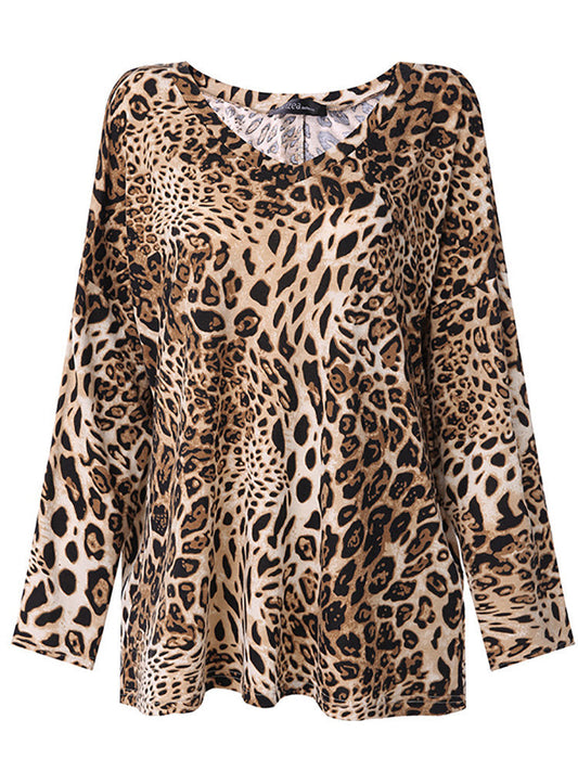 Top cu imprimeu leopard și decolteu în V de Cristina Gore