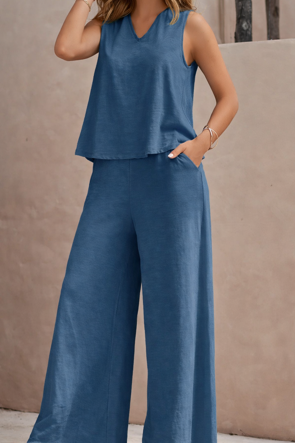 Set elegant de vară cu pantaloni largi Cristina Gore
