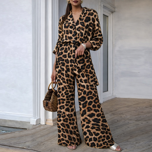 Set lejer cu imprimeu leopard de Cristina Gore