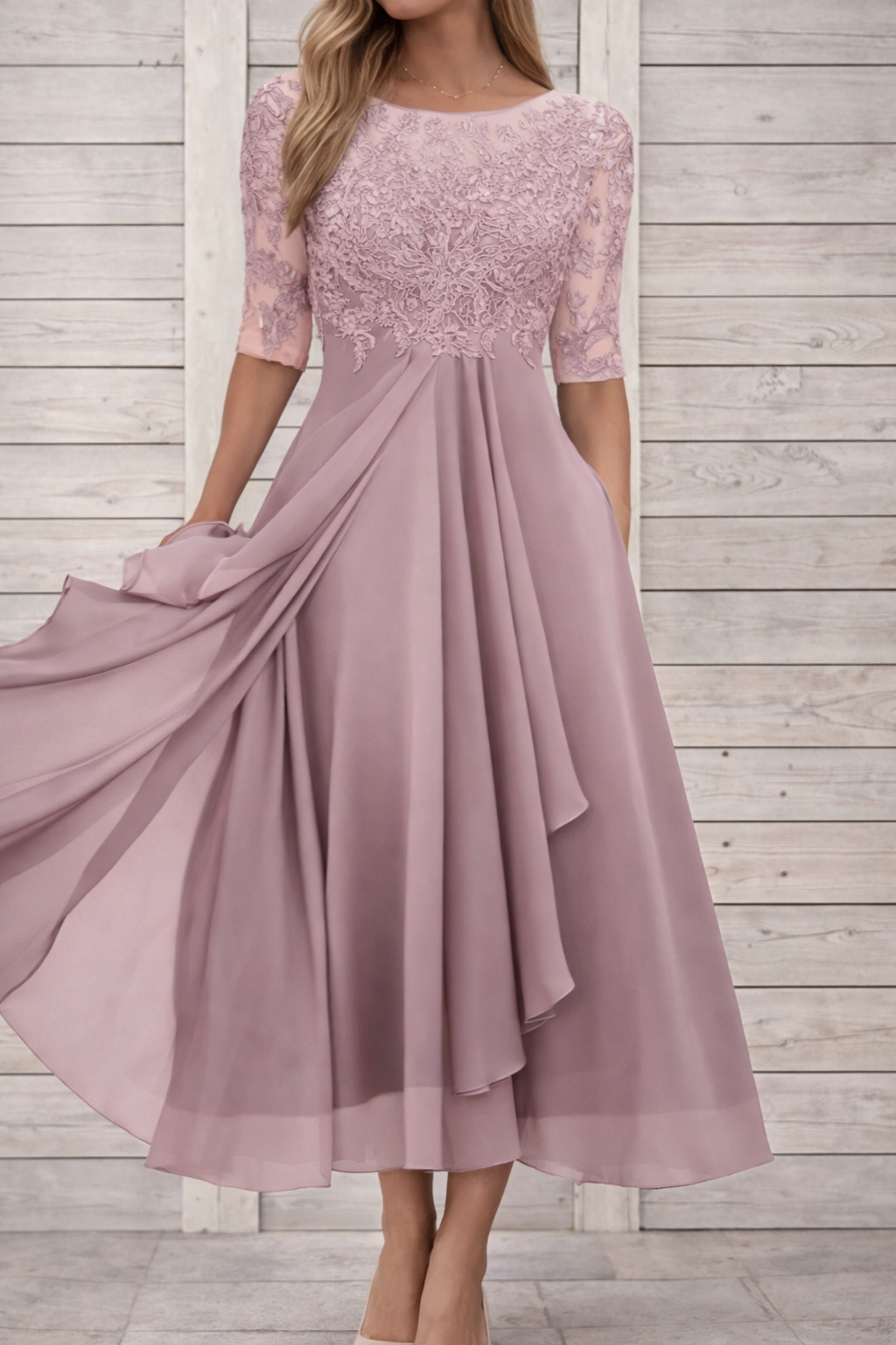 Rochie de seară midi elegantă din dantelă Cristina Gore