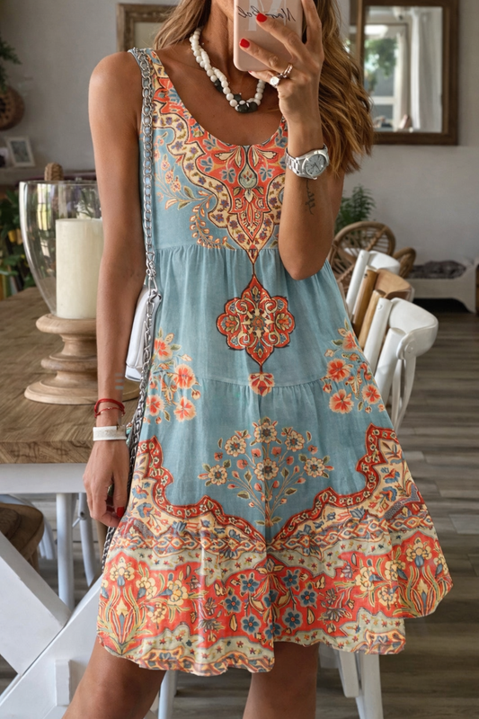 Rochie de vară fără mâneci cu imprimeu floral Cristina Gore