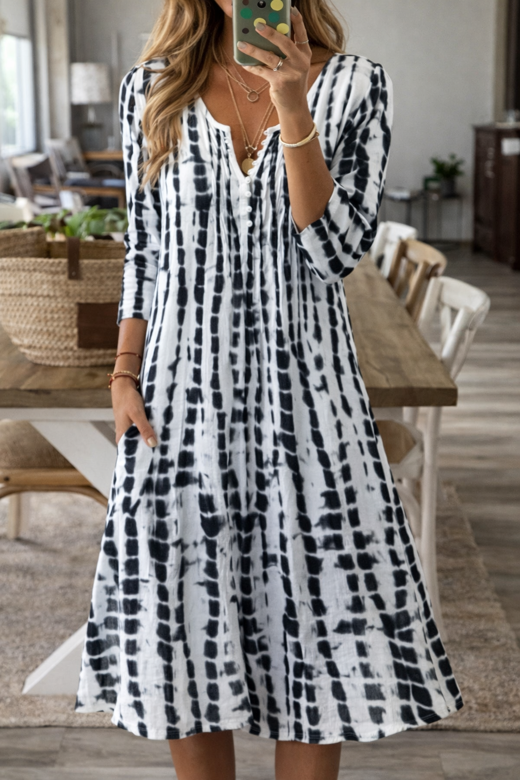 Rochie midi elegantă cu linie A de zi cu zi, de la Cristina Gore