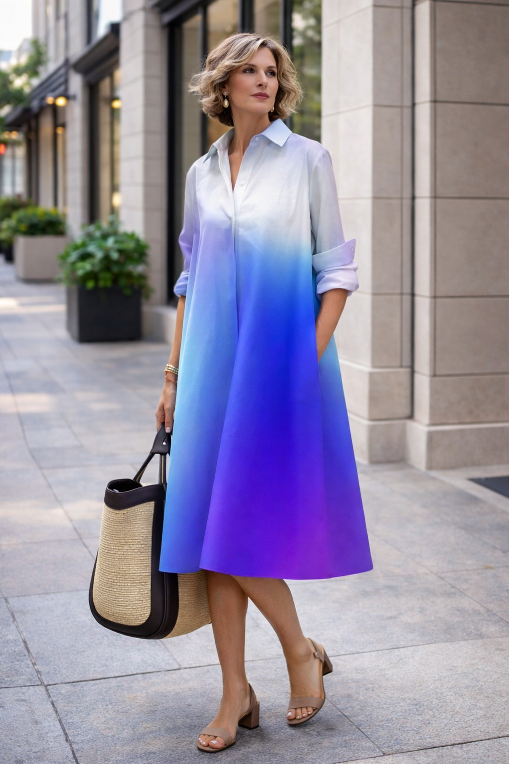 Rochie-cămașă vibrantă de vară de Cristina Gore