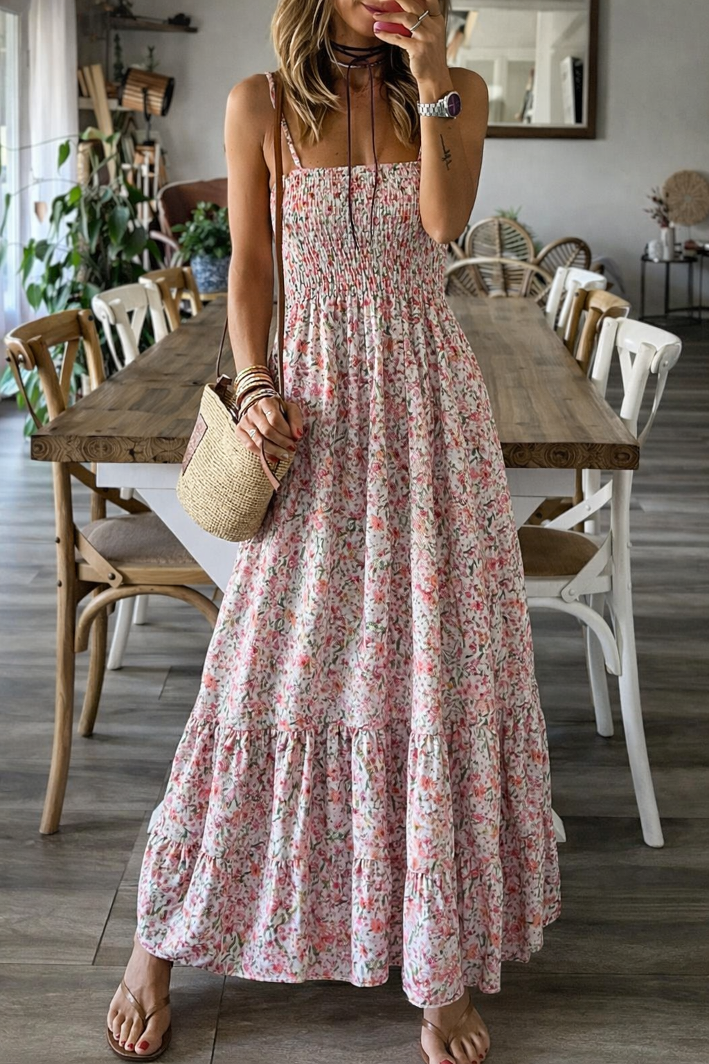 Rochie leagăn din șifon floral Cristina Gore
