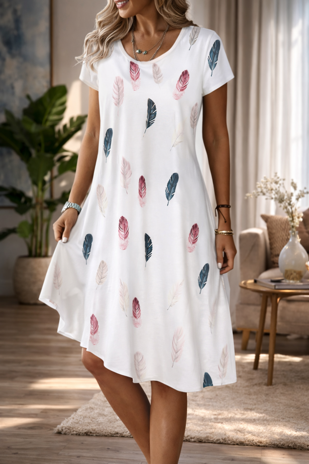 Rochie de vară cu imprimeu floral Cristina Gore, linie A