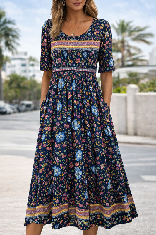 Rochie maxi florală boemă de Cristina Gore