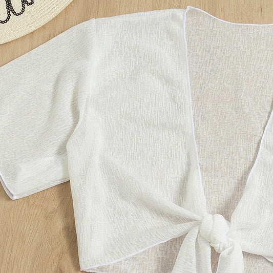 Set bikini elegant cu bretele divizate, alb, de Cristina Gore