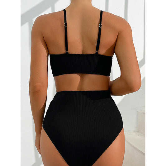 Costum de baie elegant cu dungi Cristina Gore, format din două piese