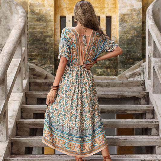 Rochie vintage cu imprimeu floral Cristina Gore Summer