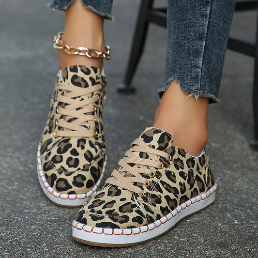 Teniși din pânză Cristina Gore cu imprimeu leopard