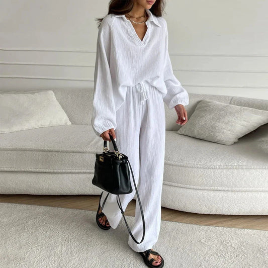 Set elegant Cristina Gore cu mânecă lungă, croială lejeră