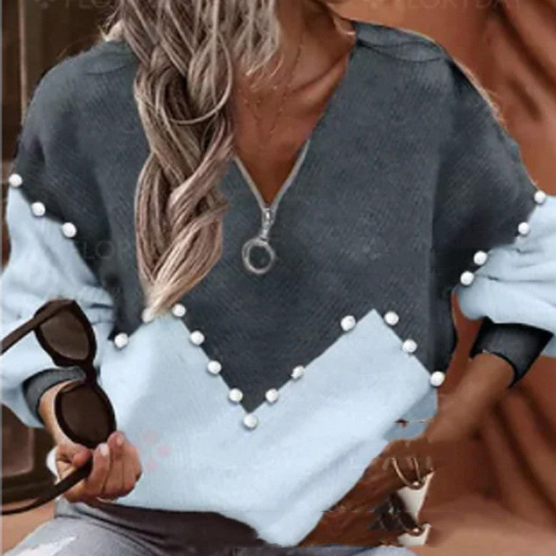 Bluză elegantă tricotată cu perle de la Cristina Gore