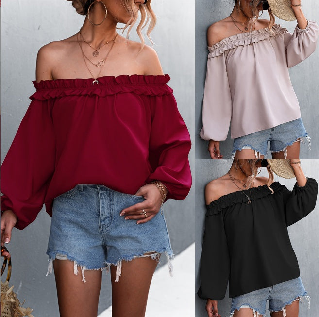 Chic Off-Shoulder Lantern Sleeve Top Cristina Gore