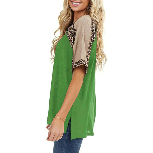 Bluză casual cu mânecă scurtă și imprimeu leopard Cristina Gore