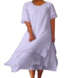 Rochie maxi Cristina cu strat dublu și mâneci despicate