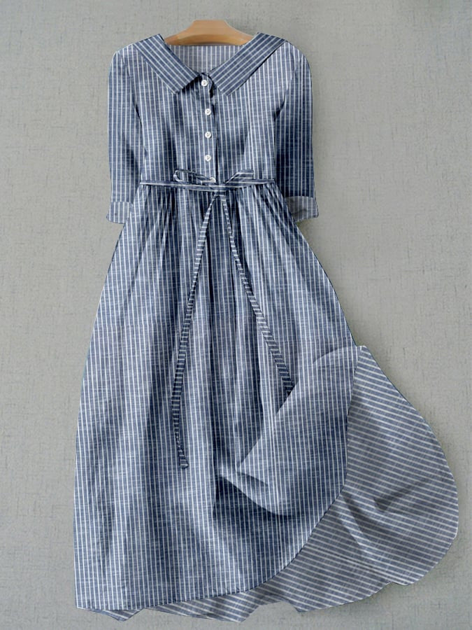 Rochie tip cămașă cu dungi de zi cu zi Cristina Gore