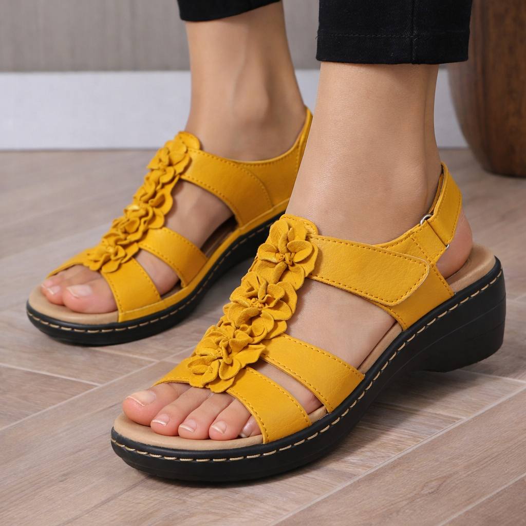 Sandale cu platformă Cristina Gore Floral Comfort
