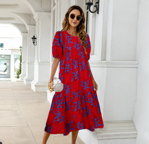 Rochie midi de vară cu imprimeu floral Cristina Gore