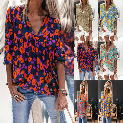 Vibrant Floral Cristina Gore Long Sleeve Blouse