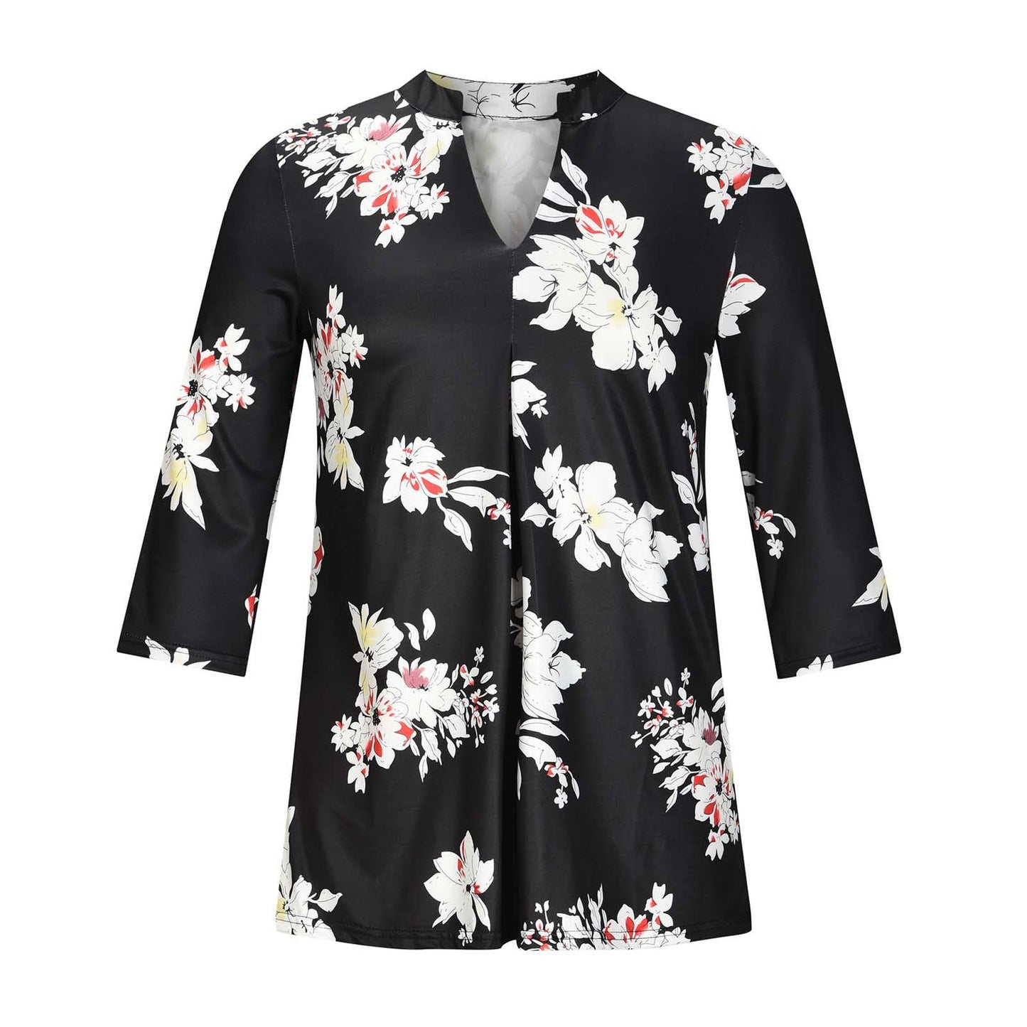 Top floral cu decolteu în V de Cristina Gore