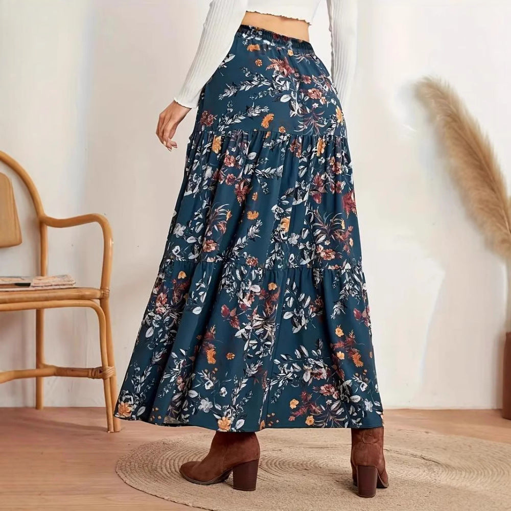 Bohemian Floral Cristina Gore Midi Skirt