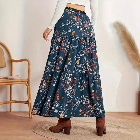 Bohemian Floral Cristina Gore Midi Skirt