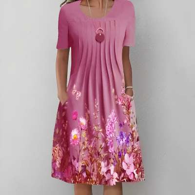 Rochie trapez florală Cristina - inspirație Pinterest