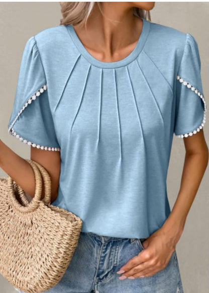 Tricou elegant de vară cu mânecă tip lalea Cristina Gore