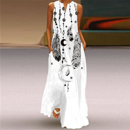 Rochie maxi fără mâneci cu imprimeu floral Cristina Gore