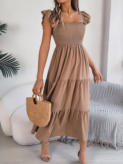 Rochie elegantă de vară midi fără mâneci de la Cristina Gore