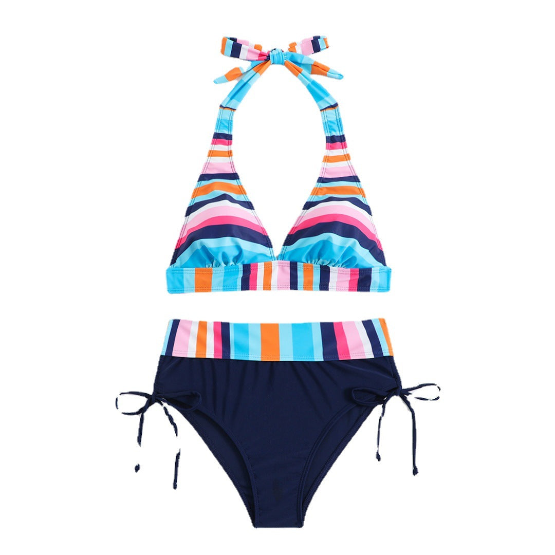 Bikini cu talie înaltă și dungi de Cristina Gore