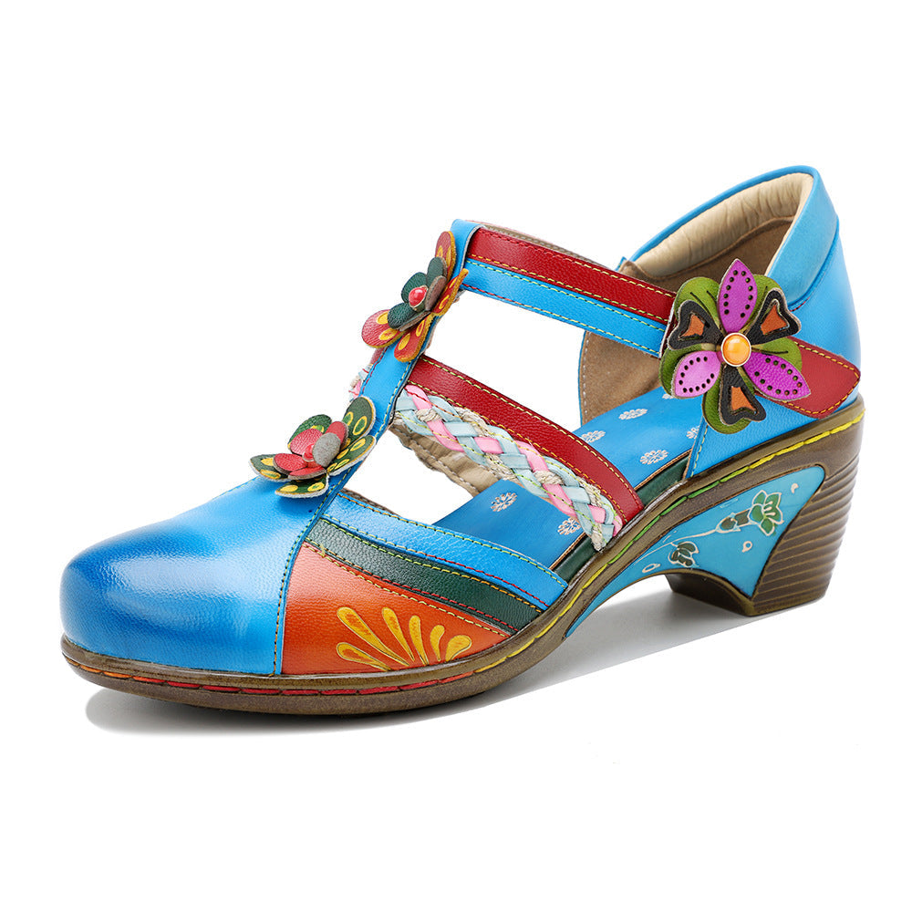 Cristina Retro Floral Wedge Balance - Comfort Pictat Manual
