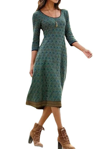 Rochie retro Cristina cu model patchwork - Eleganță adusă