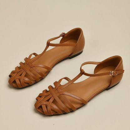 Sandale plate Cristina cu barete în T – Stil clasic de vară