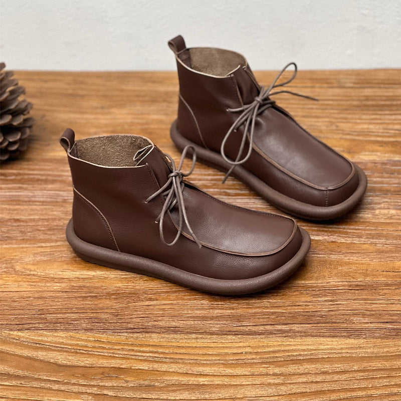 Ghete din piele de vacă Cristina cu căptușeală de catifea - Căldură suplimentară