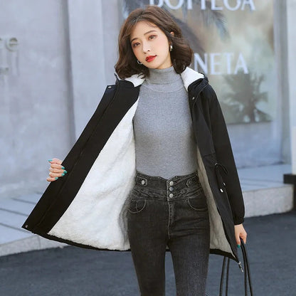 Trench Cristina cu căptușeală din fleece - Căldura lânii de miel