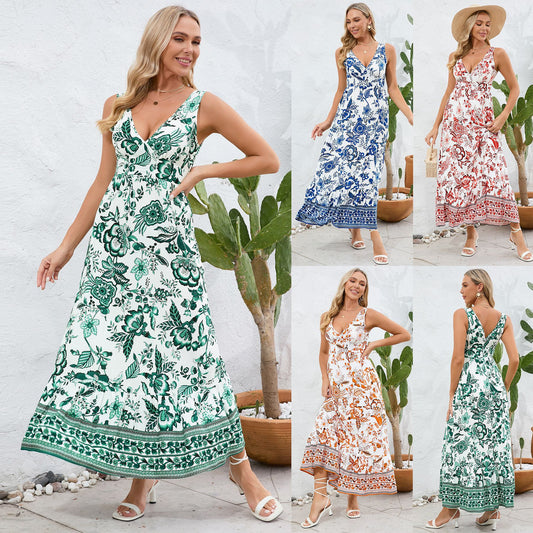 Floral V-Neck Maxi Dress by Cristina Gore