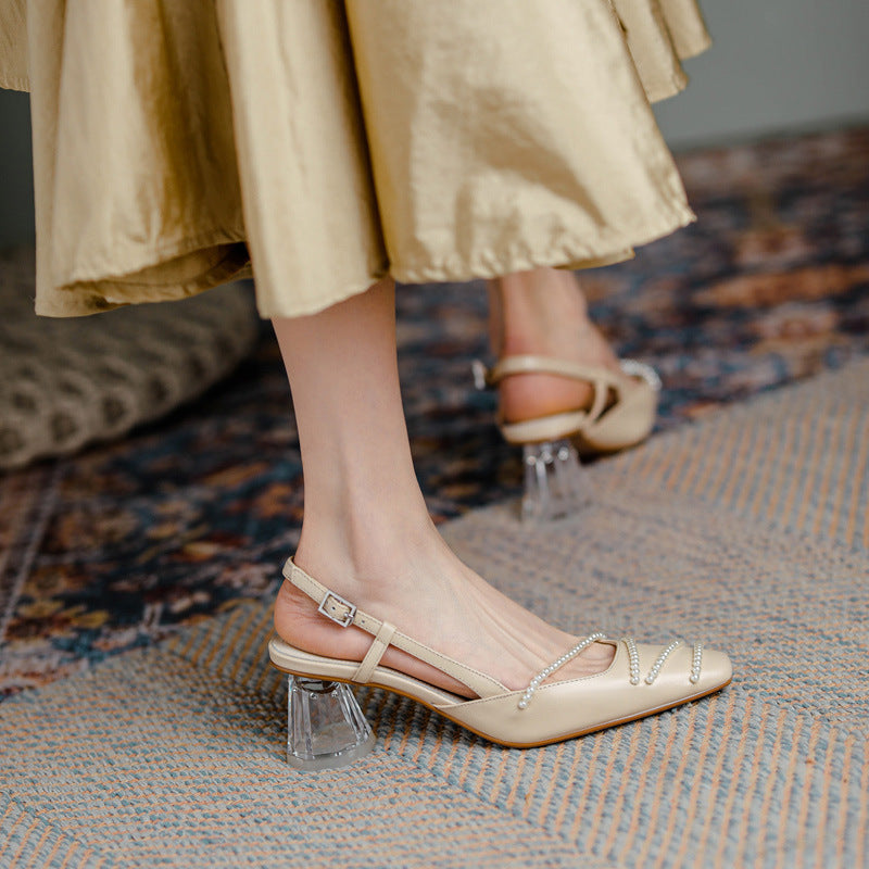 Sandale elegante cu toc de cristal de la Cristina Gore