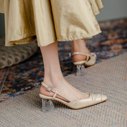 Sandale elegante cu toc de cristal de la Cristina Gore