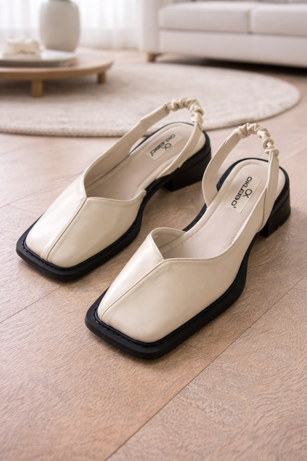 Sandale Cristina retro cu vârf pătrat - stil roman