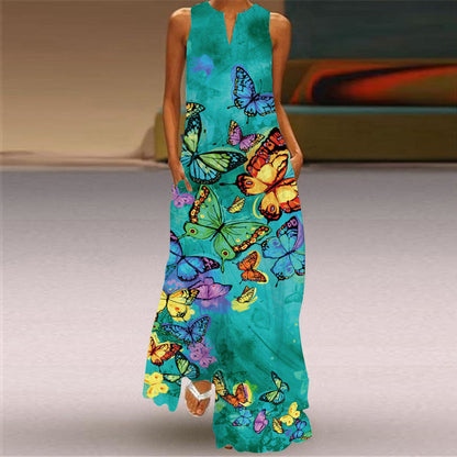 Rochie lungă cu imprimeu vibrant Cristina Gore