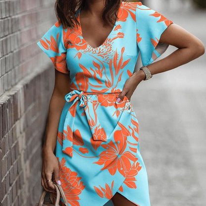 Rochie de vară Cristina Gore cu imprimeu vibrant, stil naveta
