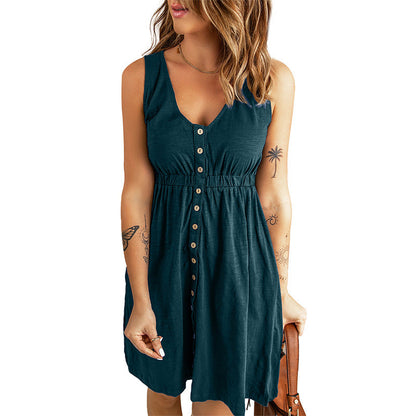 Rochie trapez Cristina - Închisă cu nasturi în față, stil urban